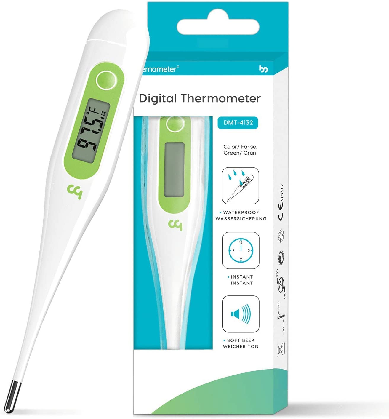 Thermometer for Adults, Oral Thermometer for Fever, Medical Thermometer with Fever Alert, Memory Recall, C/F Switchable, Rectum Armpit Reading Thermometer for Baby Kids and Adults[2020 New Model]